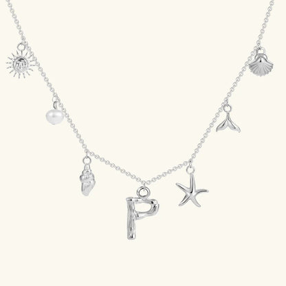 [GALE]Avaria Ocean Initial Necklace