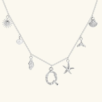 [GALE]Avaria Ocean Initial Necklace