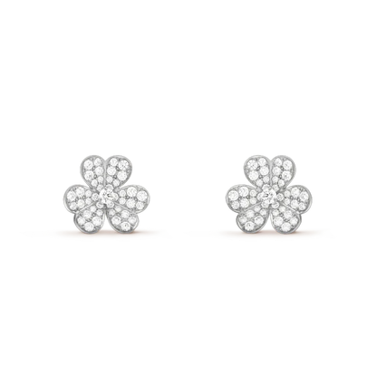 [GALE]CLOVER COMOS DIAMANT-OHRRINGE SILBER