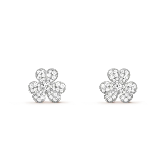 [GALE]CLOVER COMOS DIAMANT-OHRRINGE SILBER