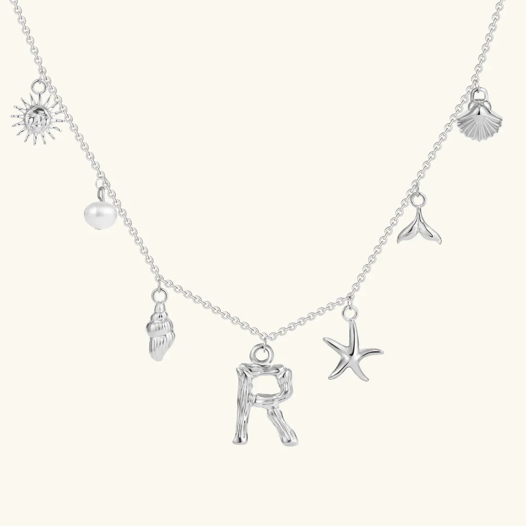 [GALE]Avaria Ocean Initial Necklace