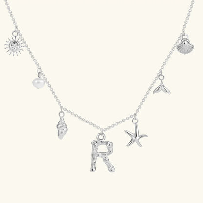 [GALE]Avaria Ocean Initial Necklace