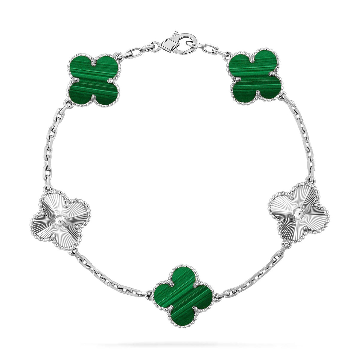 [GALE] CLOVER 5 MOTIF MALACHITE BRACELET COLLECTION