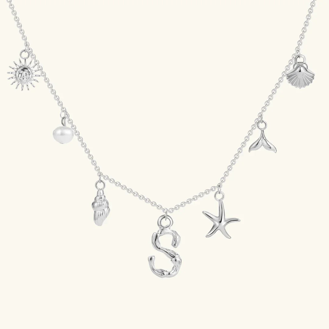 [GALE]Avaria Ocean Initial Necklace
