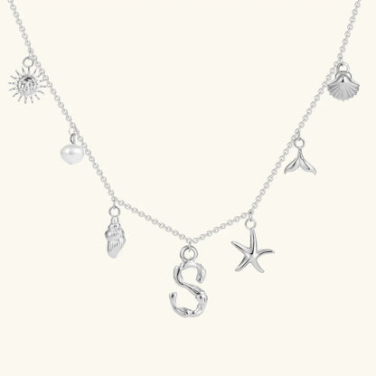 [GALE]Avaria Ocean Initial Necklace