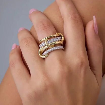 [GALE]Juno Stacked Diamond Ring