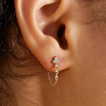 [GALE]Daniella Diamond Chain Stud