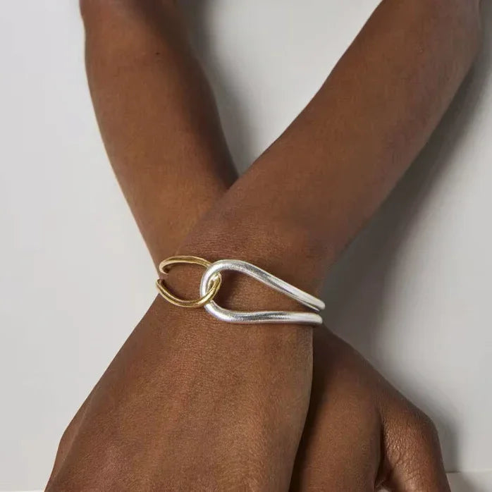 [GALE]Noria Two Tone Gold Bangle