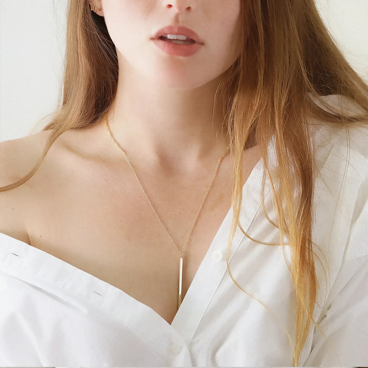 [GALE]Allison Gold Bar Necklace