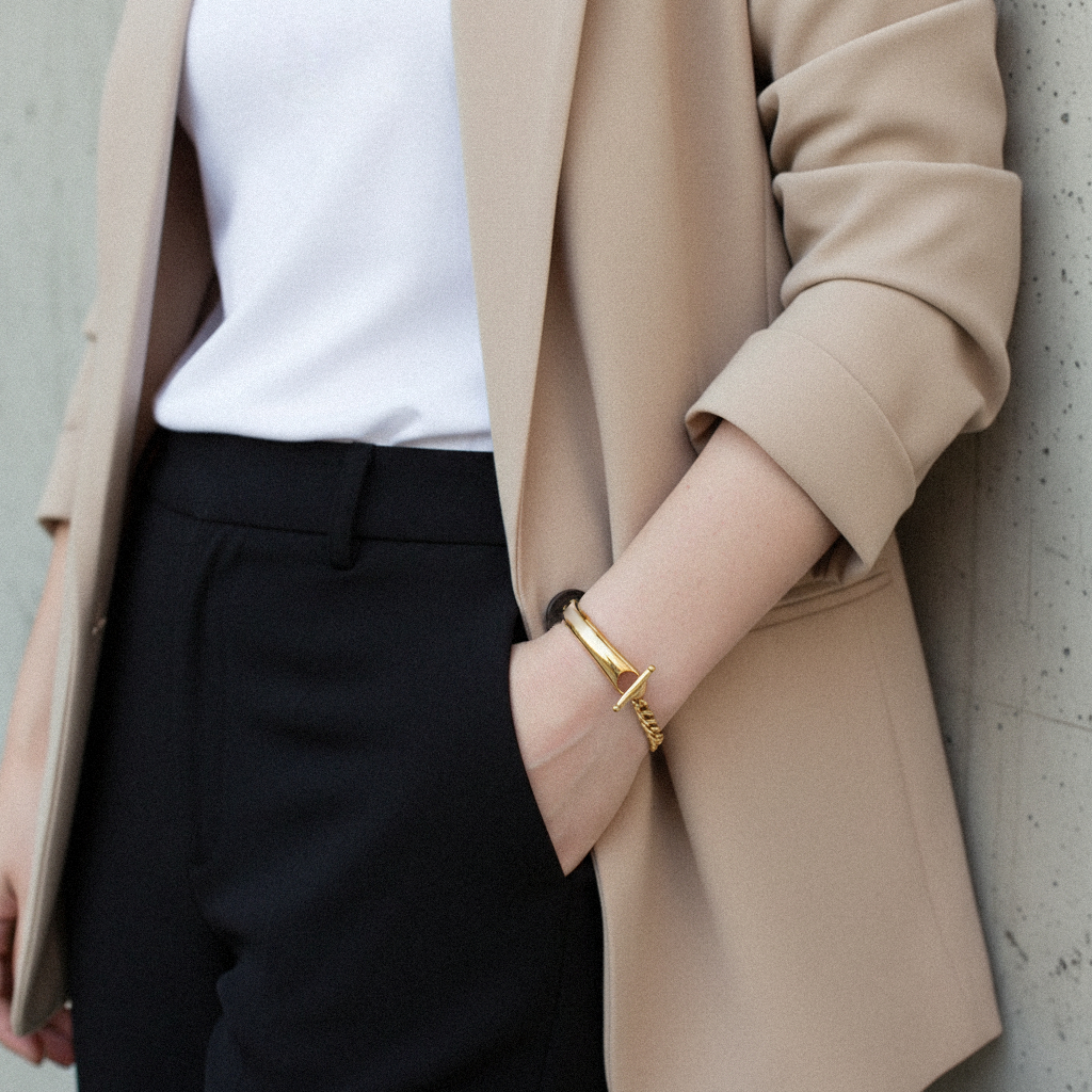[GALE]Myrna Chained Gold Bangle