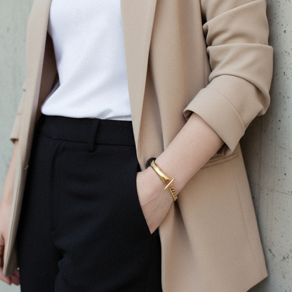 [GALE]Myrna Chained Gold Bangle