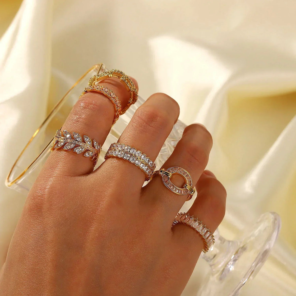 [GALE]Cassandra Studded Gold Ring