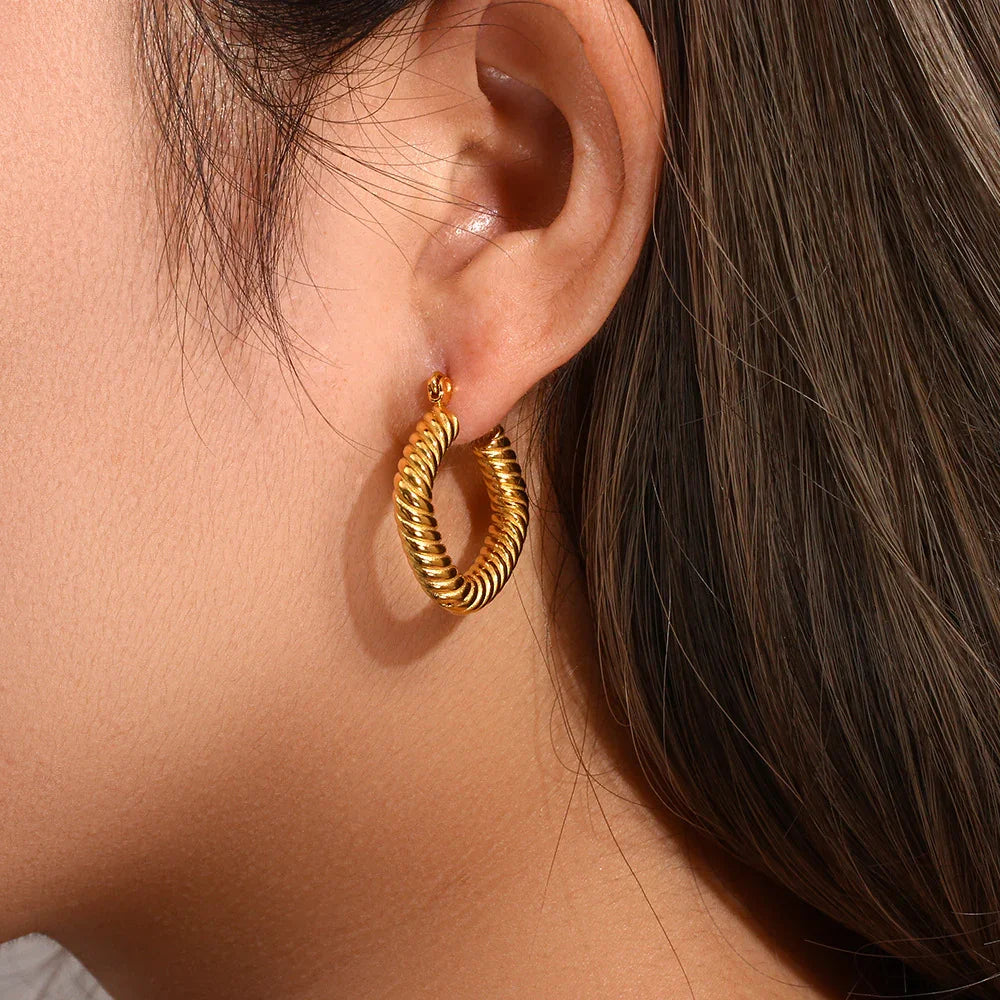 [GALE]Emani Twist Square Earrings