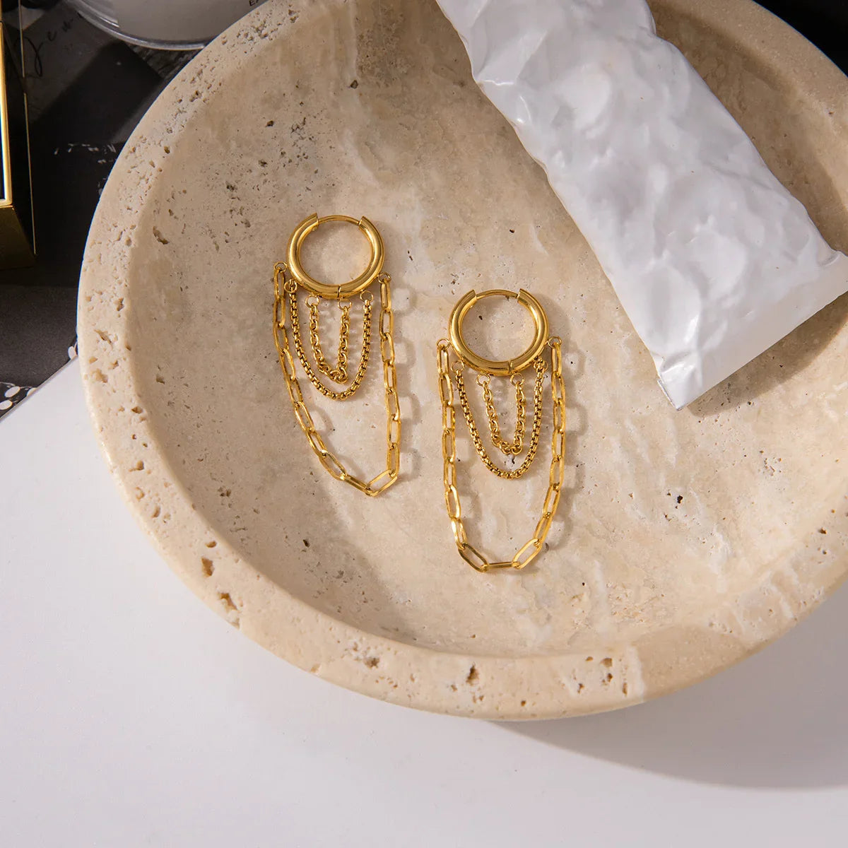 [GALE]Alaina Link Chain Hoops
