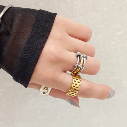 [GALE]Gabriela Two-Tone Ring Stack
