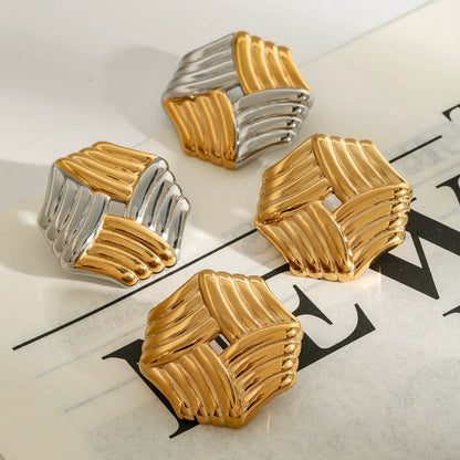 [GALE]Vanessa Criss Cut Gold Earrings