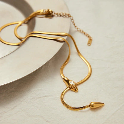 [GALE]Zarelle Gold Serpentine Pendant