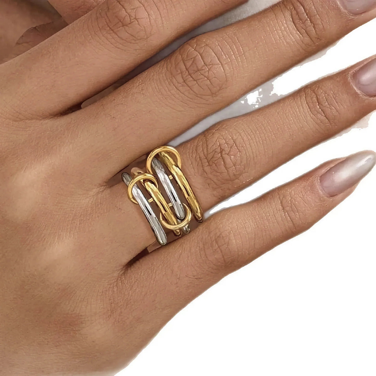 [GALE]Alexandria Two-Tone Stacked Ring