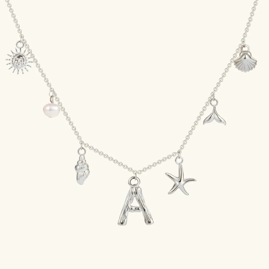 [GALE]Avaria Ocean Initial Necklace