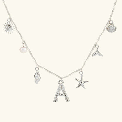 [GALE]Avaria Ocean Initial Necklace