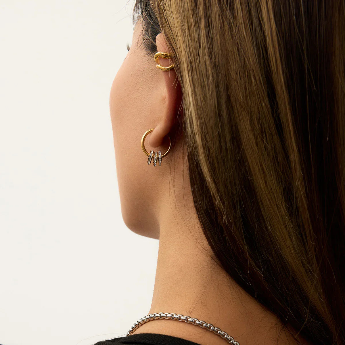 [GALE]Rosiel Gold Ear Cuff Earrings