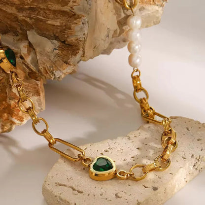 [GALE]Melanie Emerald Pearl Bracelet