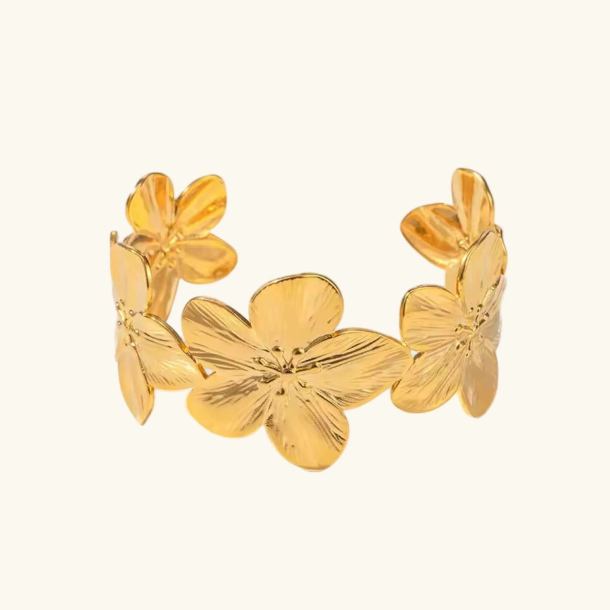 [GALE]Ophelie Gold Floral Bangle