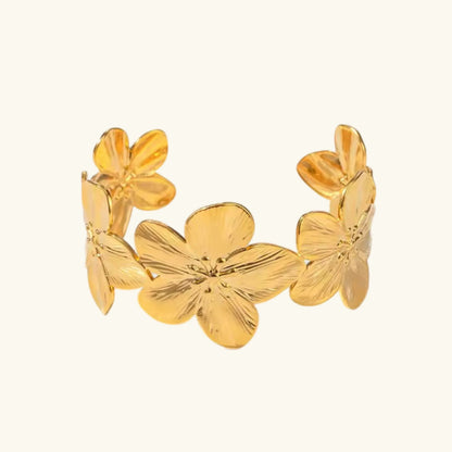 [GALE]Ophelie Gold Floral Bangle