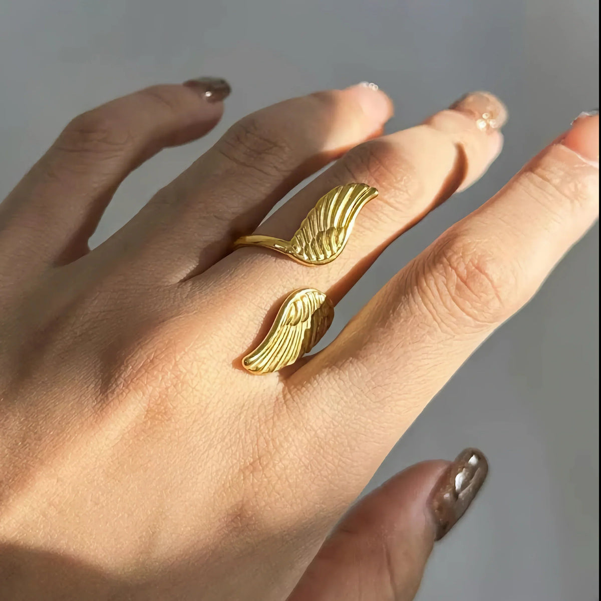 [GALE]Sparrow Gold Wing Ring