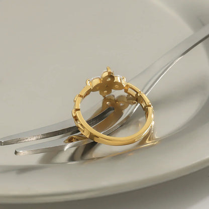 [GALE]Clestine Diamond Petal Ring