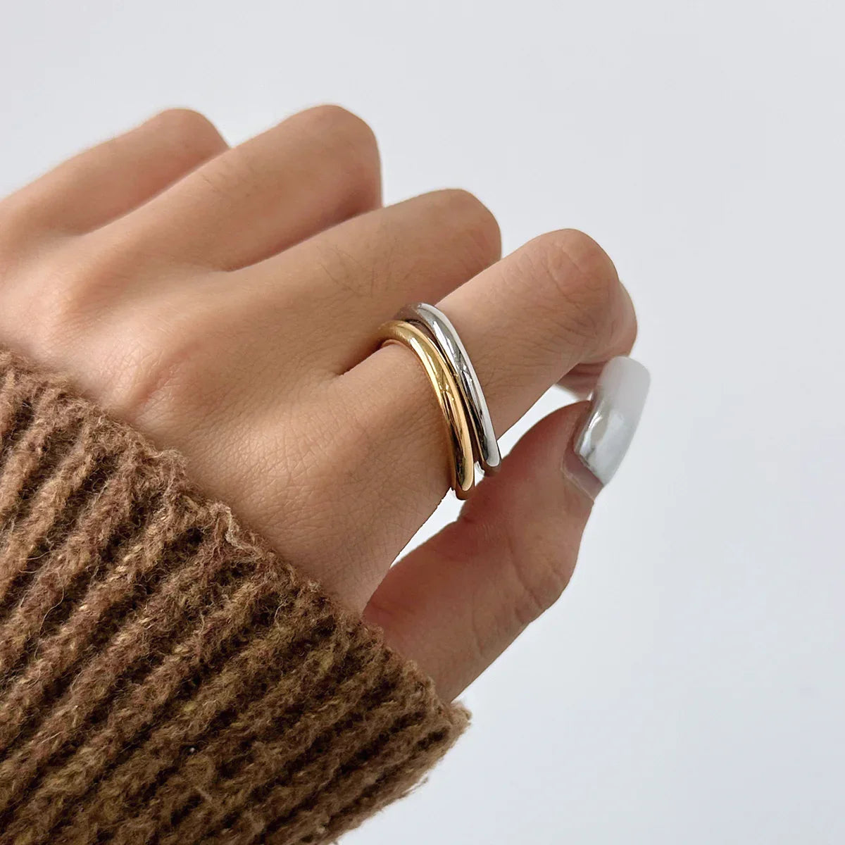 [GALE]Miley Gold & Silver Layered Rings