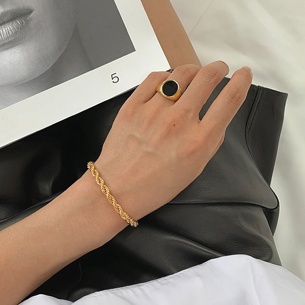 [GALE]Clara Rope Chain Gold Bracelet