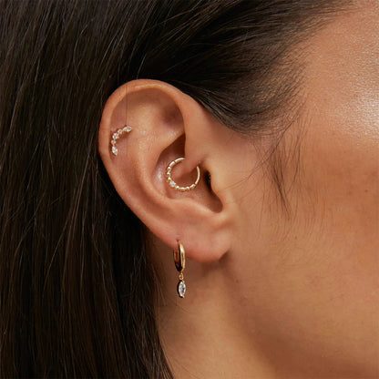 [GALE]Lacey Diamond Hoops