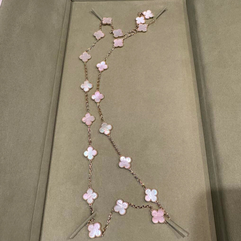 [GALE]CLOVER 20 MOTIFS PINK MOP NECKLACE
