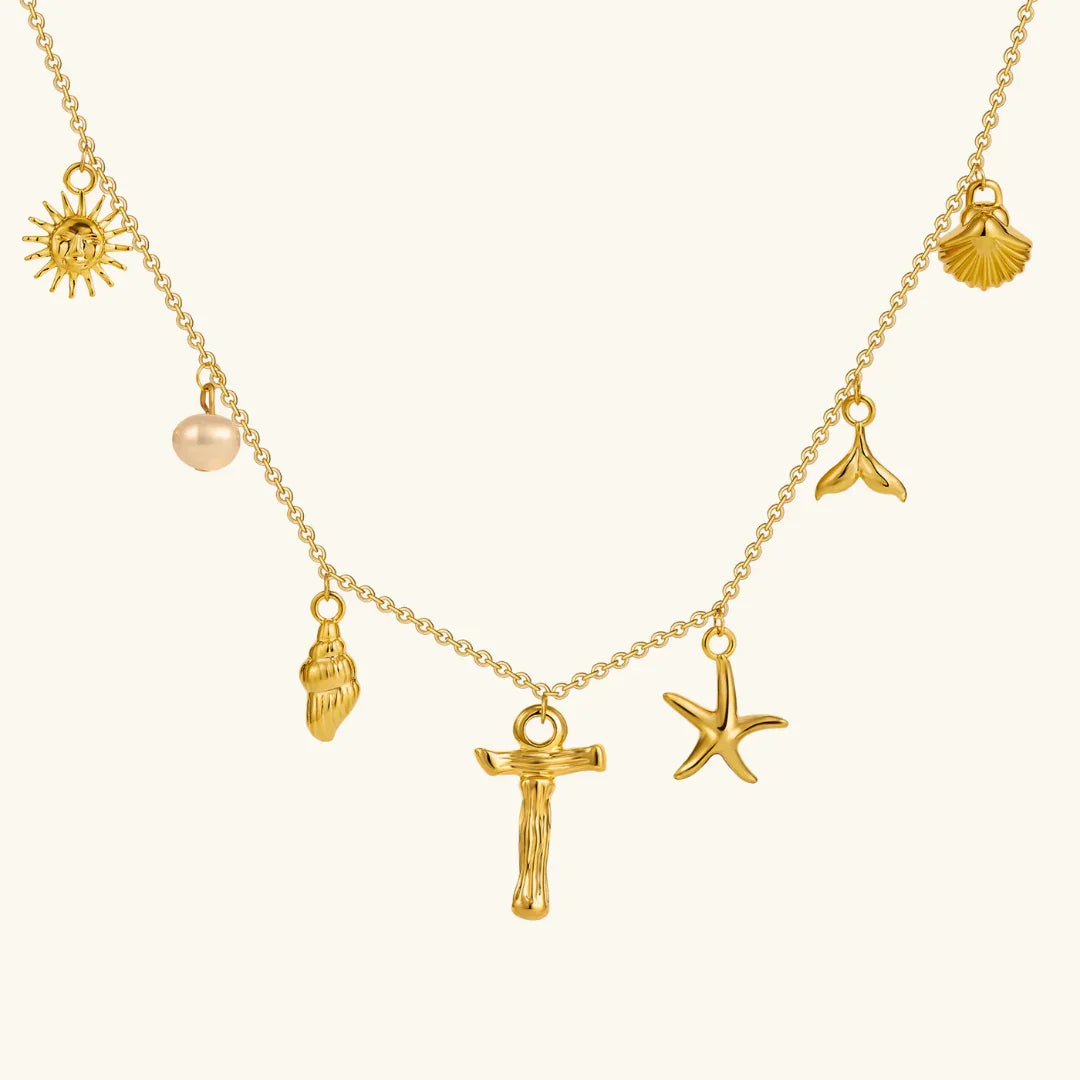 [GALE]Avaria Ocean Initial Necklace