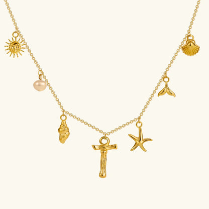 [GALE]Avaria Ocean Initial Necklace