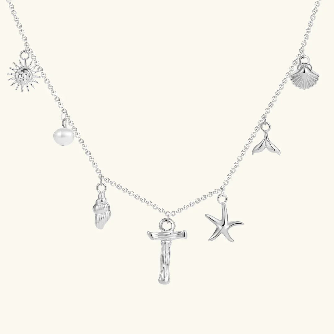 [GALE]Avaria Ocean Initial Necklace