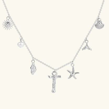 [GALE]Avaria Ocean Initial Necklace