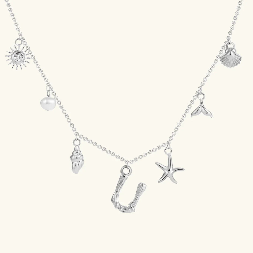 [GALE]Avaria Ocean Initial Necklace
