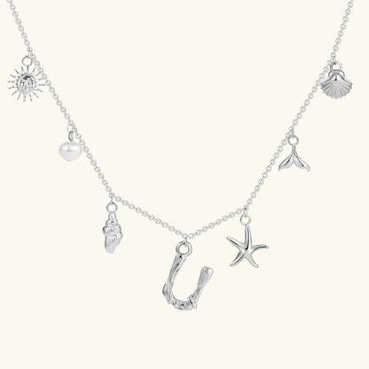 [GALE]Avaria Ocean Initial Necklace