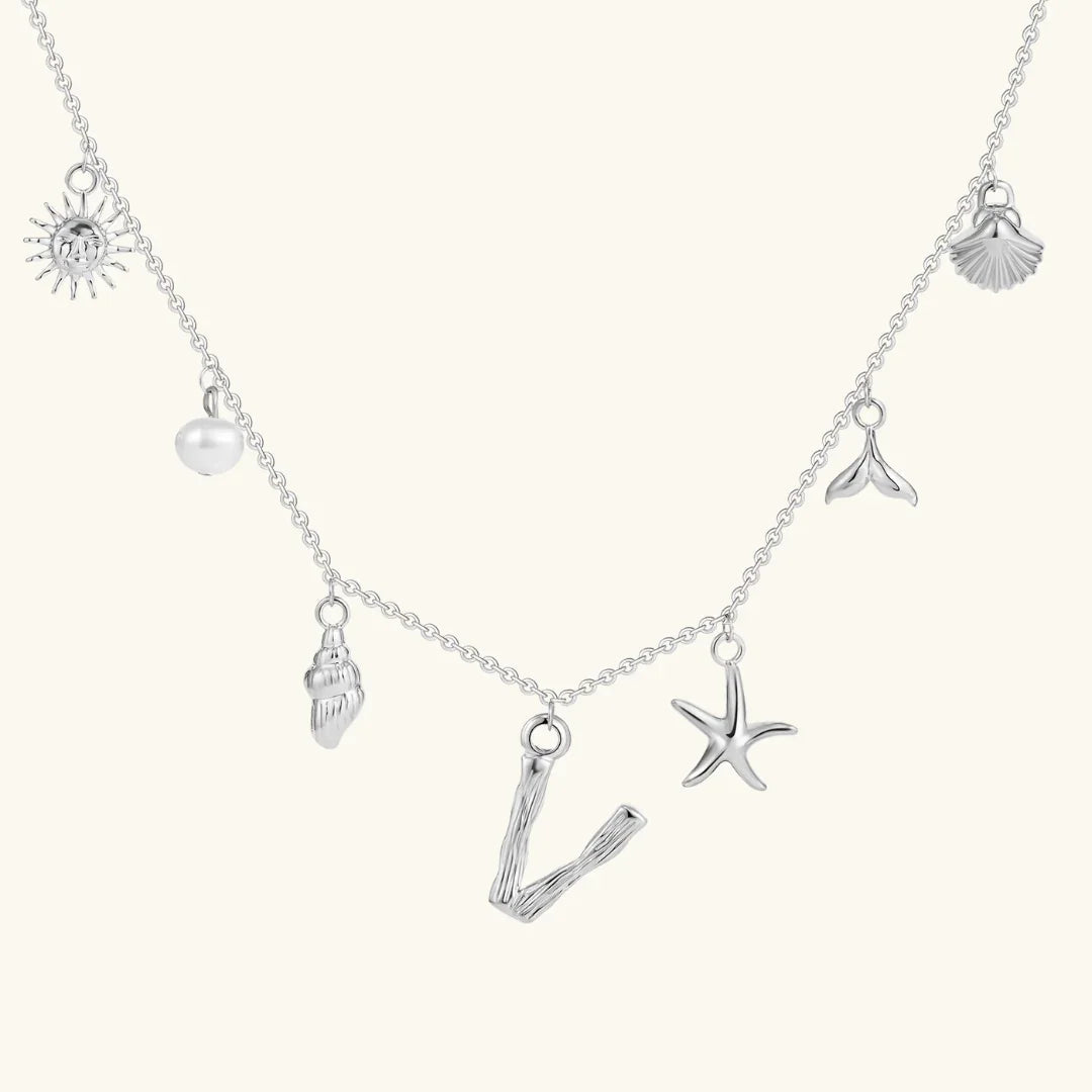 [GALE]Avaria Ocean Initial Necklace