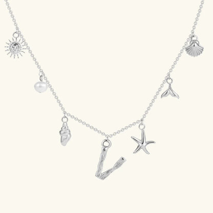 [GALE]Avaria Ocean Initial Necklace