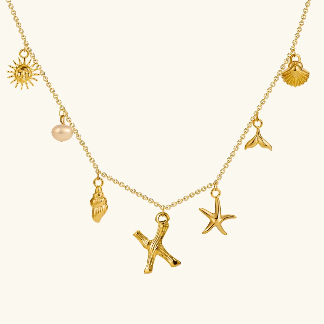 [GALE]Avaria Ocean Initial Necklace