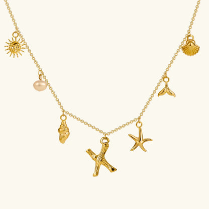 [GALE]Avaria Ocean Initial Necklace