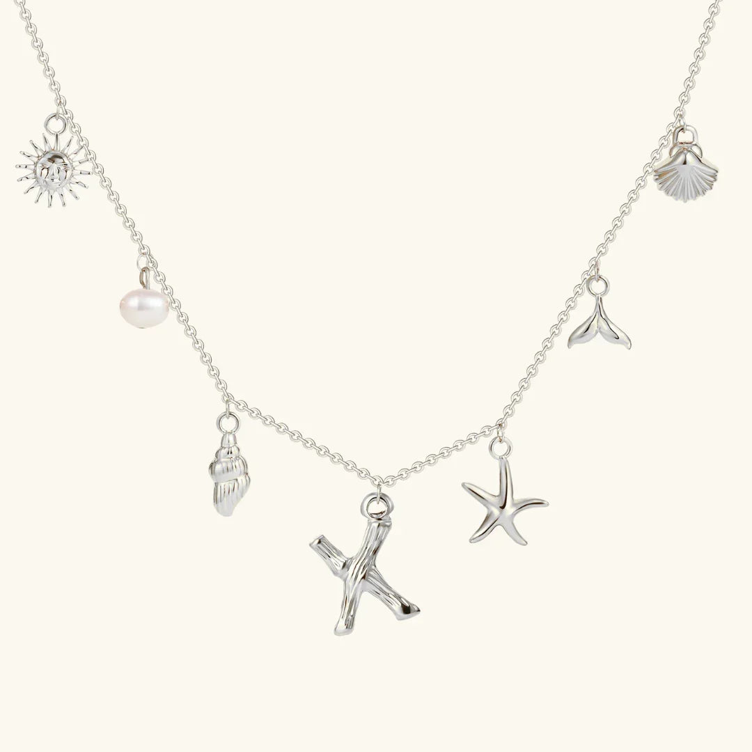 [GALE]Avaria Ocean Initial Necklace
