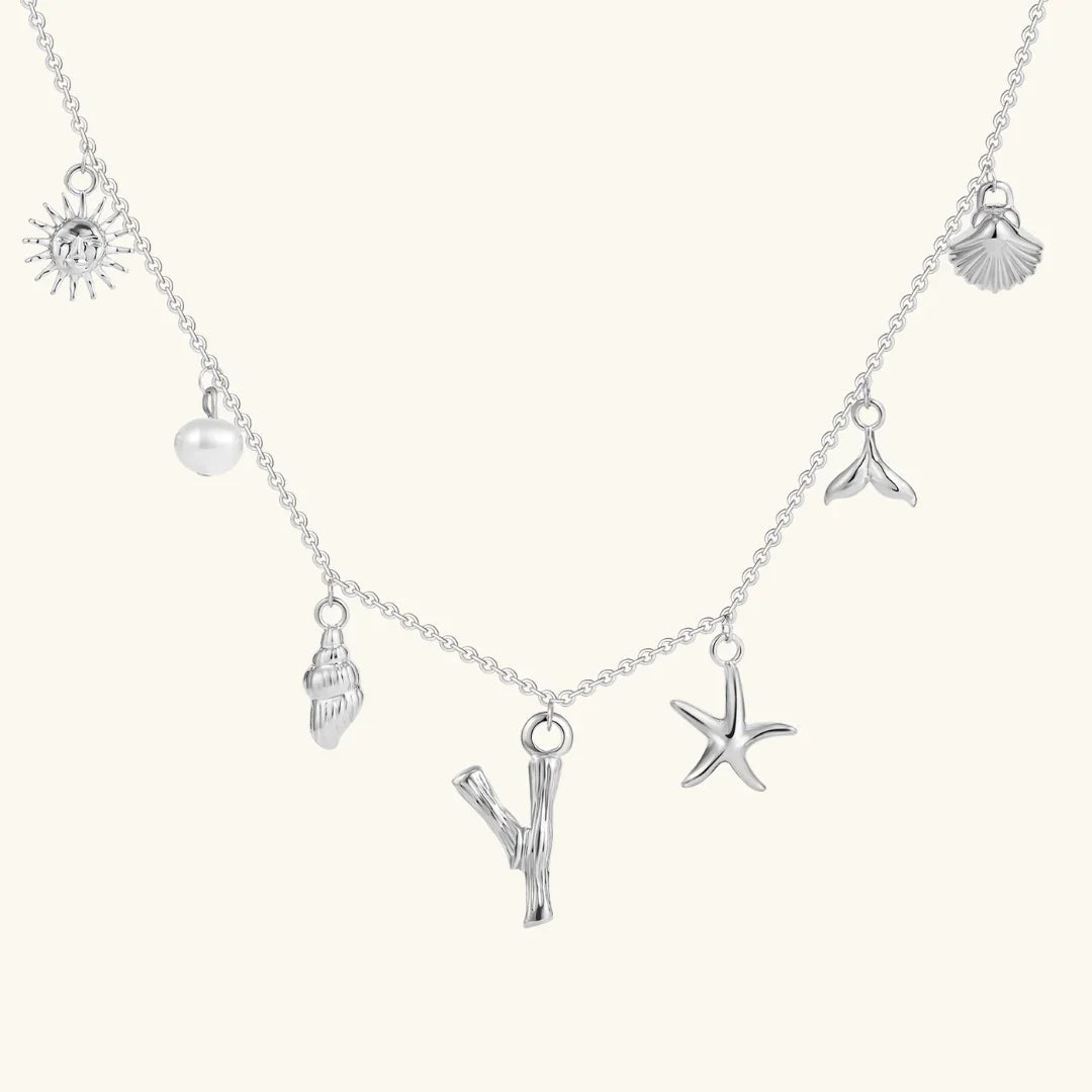 [GALE]Avaria Ocean Initial Necklace