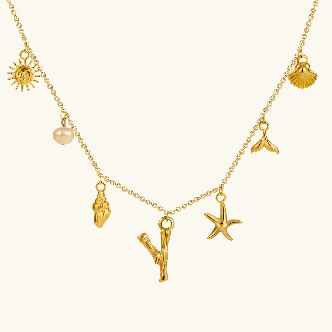 [GALE]Avaria Ocean Initial Necklace