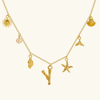 [GALE]Avaria Ocean Initial Necklace