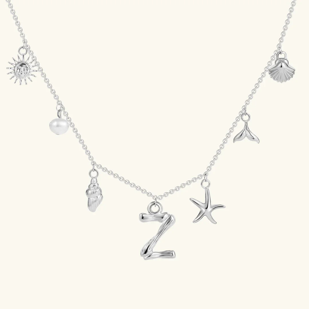 [GALE]Avaria Ocean Initial Necklace