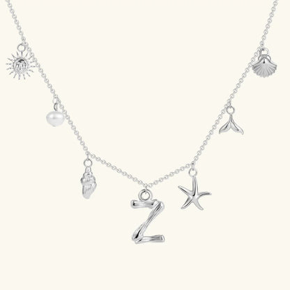 [GALE]Avaria Ocean Initial Necklace